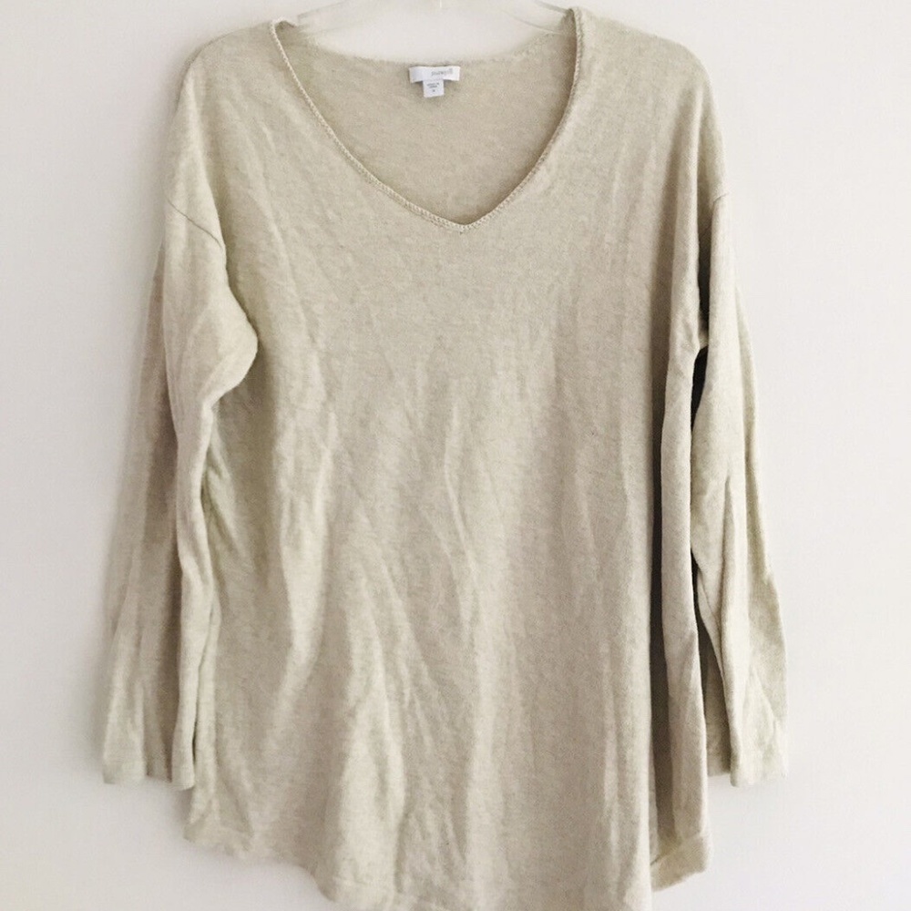 Pure Jill | Asymmetrical Hem Tunic Womens Medium Beige Pullover Knit